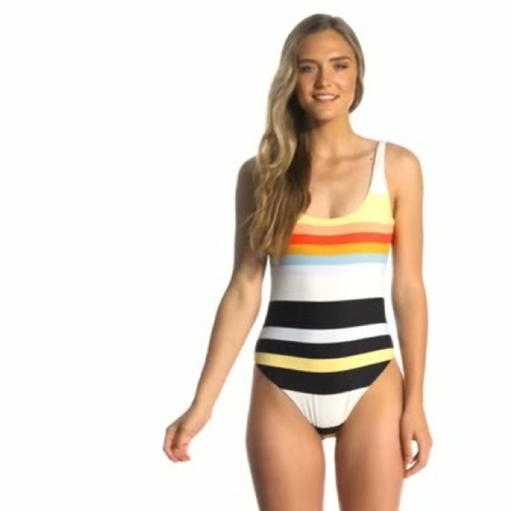 Billabong•Baja Break One Piece Swim sz L striped - Picture 4 of 4